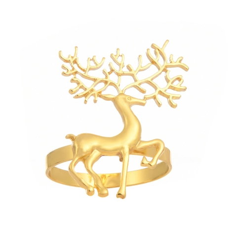 Christmas Reindeer Elk Napkin Ring Holder Zinc Alloy Metal Deer Antler Napkin Buckle For Holiday Banquet Wedding Table Decor