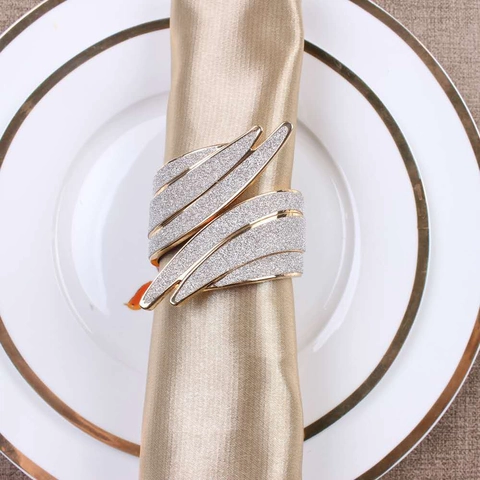 Nordic Wing Shape Napkin Rings Zinc Alloy Electroplated Creative Napkin Holders For Wedding Hotel Restaurant Table Decor