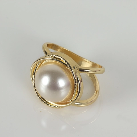 Artificial Pearl Napkin Ring Gold Zinc Alloy Holder For Wedding Hotel Dining Table Decoration Elegant Buckle Twisted Design