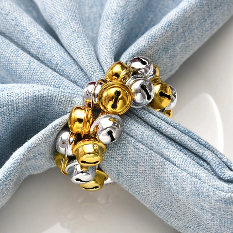 Weihnachten Glocke Serviettenringe Metall Glockenhalter Für Feiertag Party Hochzeit Tischdekoration Festliches Esszubehör