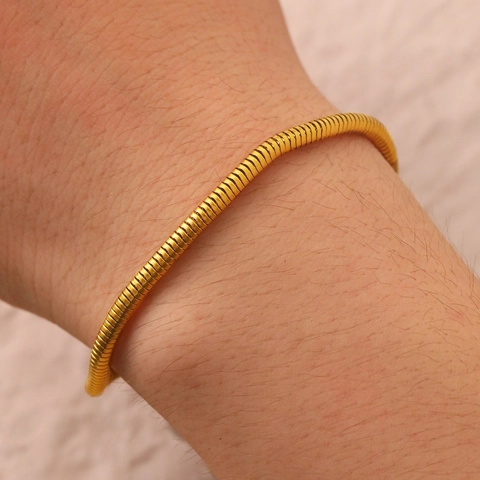 Minimalistische Slangenketting Armband Van Roestvrij Staal Met Verstelbare Verlenging En Karabijnsluiting Unisex
