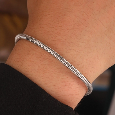 Minimalistische Slangenketting Armband Van Roestvrij Staal Met Verstelbare Verlenging En Karabijnsluiting Unisex