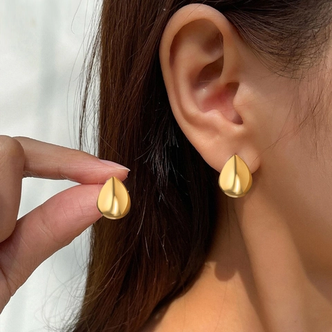 Hochglanzpolierte Tropfen Ohrstecker Edelstahl Minimalistisch Geometrisch Modeschmuck Für Damen