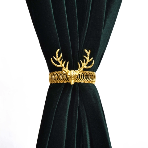 Modern Zinc Alloy Spring Curtain Buckle With Enamel Rhinestone Dragonfly Maple Leaf Butterfly Rabbit Deer Head Tieback For Home Decor