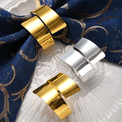 Modern Spiral Metal Napkin Rings Zinc Alloy Mirror Polish Electroplated For Hotel Western Restaurant Dinner Table Decor Elegant