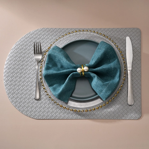 Artificial Pearl Napkin Rings Zinc Alloy Gold Plated Spring Spiral Table Buckle Holder For Restaurant Hotel Wedding Elegant Tableware Decor