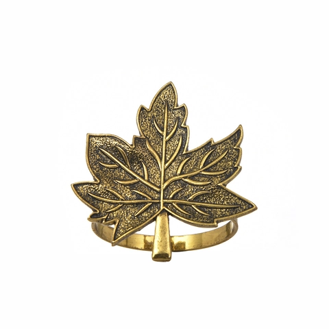 Vintage Maple Leaf Napkin Ring Alloy Metal Table Decor For Wedding Banquet Hotel Western Restaurant Table Decoration