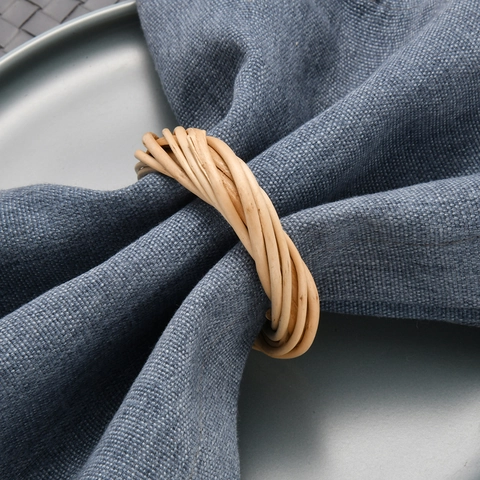 Rattan Napkin Rings Handwoven Natural Rustic Table Decoration For Wedding Dinner Party Boho Style Home Accessories