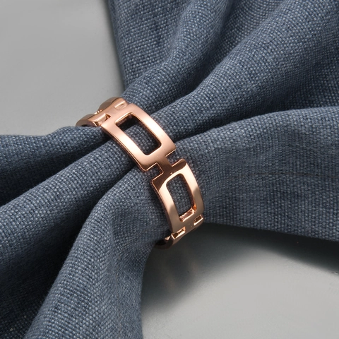 Geometric Hollow Square Napkin Ring Zinc Alloy Metal Gold Silver Rose Gold Plated Napkin Buckle For Wedding Banquet Table Decoration