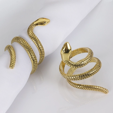 Portatovaglioli Serpente Lega Di Zinco Metallo Spirale Trama Scaglie Fibbie Per Tovaglioli Banchetto Matrimonio Hotel Ristorante Decorazione Tavola