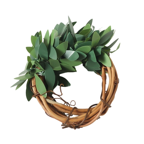 Artificial Green Leaf Napkin Rings Simulation Plant Garland With Vine Base For Christmas Wedding Dining Table Decor