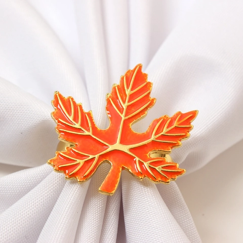 Ahornblatt Serviettenringe Metall Emaille Herbst Thanksgiving Tischdeko Vintage Kreative Blattform Serviettenhalter