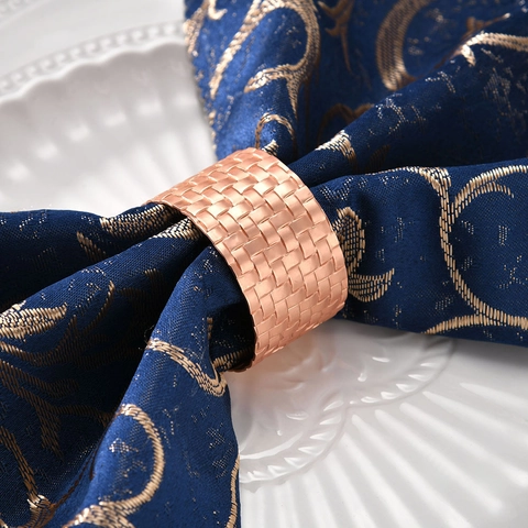 Zinc Alloy Napkin Rings Metal Woven Mesh Style Table Decor For Dining Banquet Wedding Hotel Restaurant Elegant