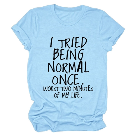 T-Shirt Donna Stampa Slogan Misto Cotone Casual Manica Corta Girocollo Estate Streetwear Vestibilità Comoda Top