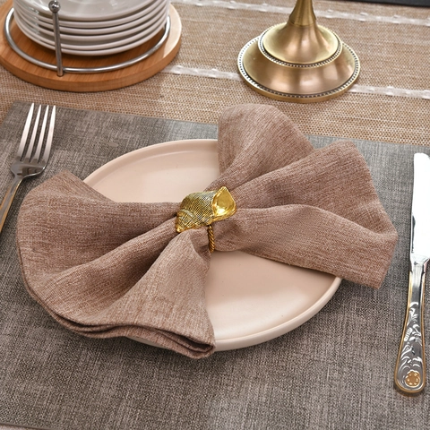 Ronds de Serviette Conque Dorée en Alliage de Zinc Vie Marine Boucle de Serviette en Métal Pour Mariage Banquet Décoration de Table Style Occidental