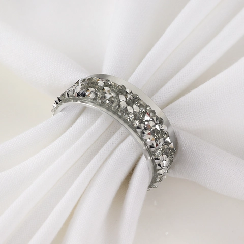 Luxury Rhinestone Napkin Rings Zinc Alloy Electroplated For Wedding Hotel Banquet Dinner Table Decoration Shiny Crystal