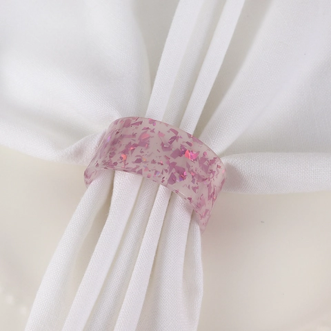 Resin Napkin Rings Glitter Gold Foil Open Loop Decoration For Wedding Banquet Hotel Dining Table Setting Western Style