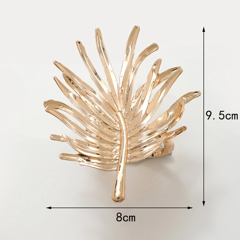 Palm Leaf Napkin Rings Zinc Alloy Metal Plated Tropical Design For Wedding Party Hotel Table Setting Elegant Decoration