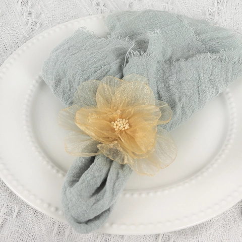 3D Organza Blumen Serviettenringe Elegante Netzgewebe Serviettenschnallen Für Hochzeit Bankett Valentinstag Tischdeko