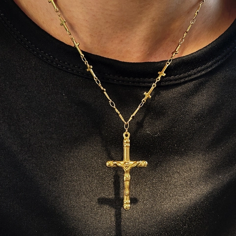Kruzifix Anhänger Halskette Edelstahl Jesus Christus Kreuz Religiöser Schmuck Retro Punk Für Herren Damen Geschenk