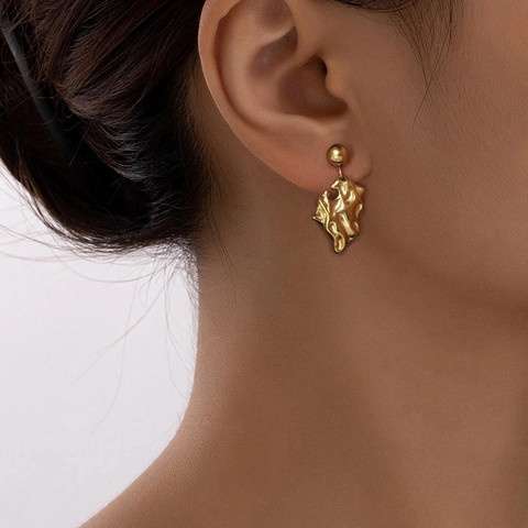 Vintage Stainless Steel Earrings For Women Gold Silver Plated Geometric Heart Shell Pearl Dangle Stud Earrings Fashion Jewelry Gift