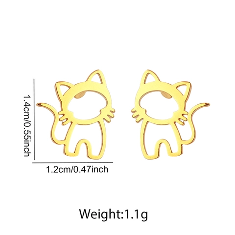 Süße Hohl Katze Ohrstecker Edelstahl Minimalistisch Geometrisch Tier Ohrstecker Für Damen Mode Accessoire Schmuck