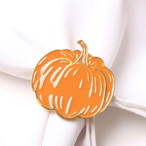 Halloween Pumpkin Napkin Rings Metal Enamel Napkin Buckles For Thanksgiving Hotel Restaurant Harvest Festival Party Supplies