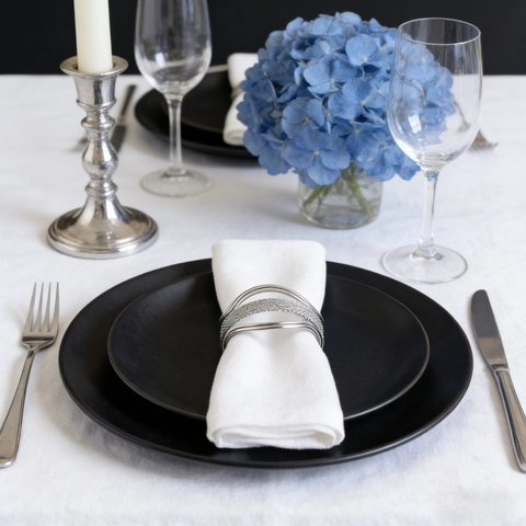 Metal Woven Mesh Open Napkin Ring Zinc Alloy Multi Layer Holder For Wedding Party Table Decoration Modern Elegant Style