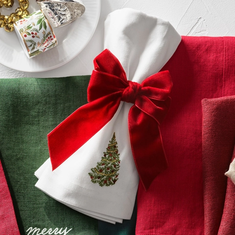 Christmas Velvet Bow Napkin Ring Elegant Cloth Butterfly Knot Napkin Buckle For Holiday Banquet Party Table Decoration