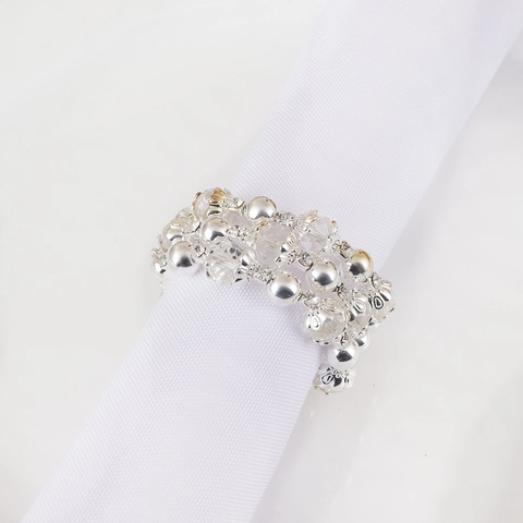 Elegant Napkin Rings Zinc Alloy Rhinestone Crystal Beaded Multi Layer For Wedding Banquet Party Hotel Table Decoration