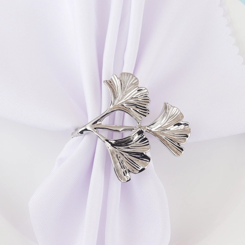 Napkin Ring Ginkgo Leaf Metal Zinc Alloy Holder Elegant Table Decoration For Banquet Wedding Hotel Party Decor