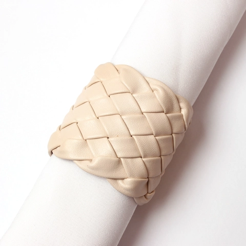 Handmade Woven Leather Napkin Rings Minimalist Decorative Napkin Buckle For Wedding Banquet Hotel Modern Table Setting Decor