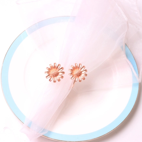 Daisy Flower Napkin Rings Rose Gold Zinc Alloy Metal Napkin Holder For Wedding Hotel Dining Table Decoration Elegance