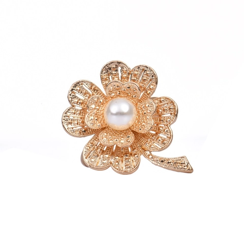 Flower Artificial Pearl Napkin Rings Hollow Zinc Alloy Vintage Napkin Holders For Wedding Hotel Dining Table Decor