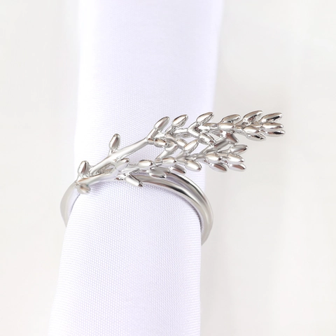 Ronds De Serviette Alliage De Zinc Forme Épi De Blé Galvanisé Or Argent Pour Décoration De Table Banquet Mariage Élégant