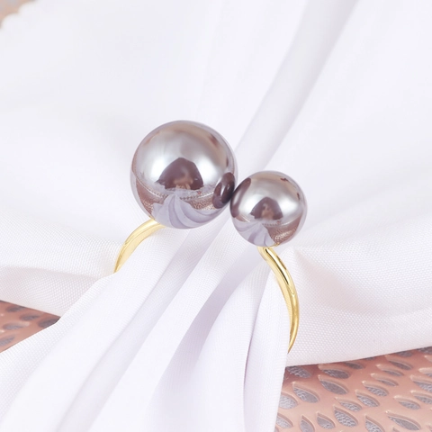 Kreativer U-Förmiger Perlen-Serviettenring Metall Galvanisierter Serviettenhalter Für Hochzeit Bankett Hotel Esstisch Dekoration