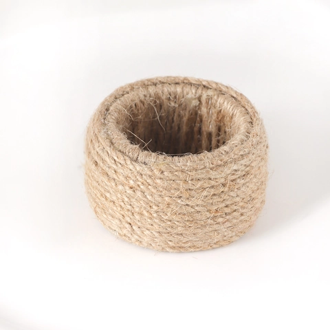 Handmade Hemp Rope Napkin Rings Woven Jute Fiber Table Holder For Wedding Rustic Banquet Hotel Decor Natural Style