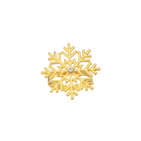 Servilleteros De Copo De Nieve De Navidad Aleación De Zinc Diamantes De Imitación Decoración De Mesa Hebilla De Metal