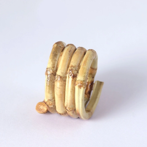 Natural Bamboo Napkin Rings Spiral Handmade Woven Table Buckle For Restaurant Hotel Wedding Minimalist Rustic Decor