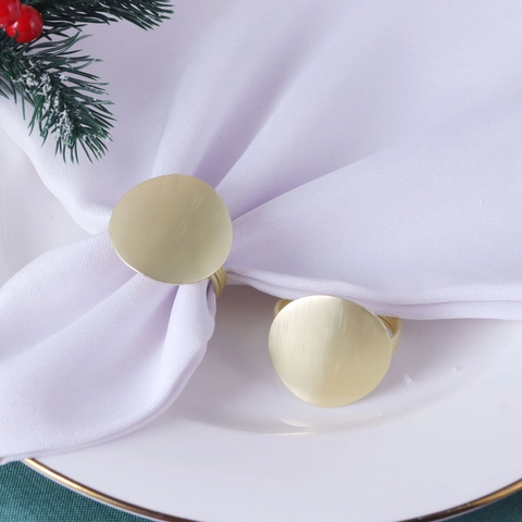 Brushed Metal Napkin Rings Iron Geometric Round Napkin Holders For Table Decoration Wedding Hotel Dinner