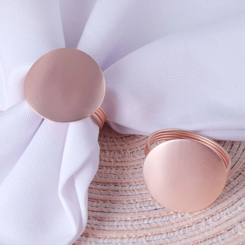 Brushed Metal Napkin Rings Iron Geometric Round Napkin Holders For Table Decoration Wedding Hotel Dinner