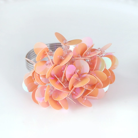 Handmade Flower Napkin Rings With Sequins And Beads For Wedding Banquet Table Decoration