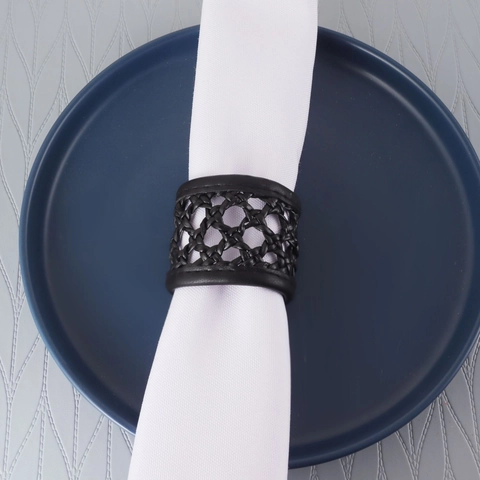 Braided PU Leather Napkin Rings Woven Buckle Holder For Wedding Banquet Hotel Party Home Table Decor Hand-Woven Elegant