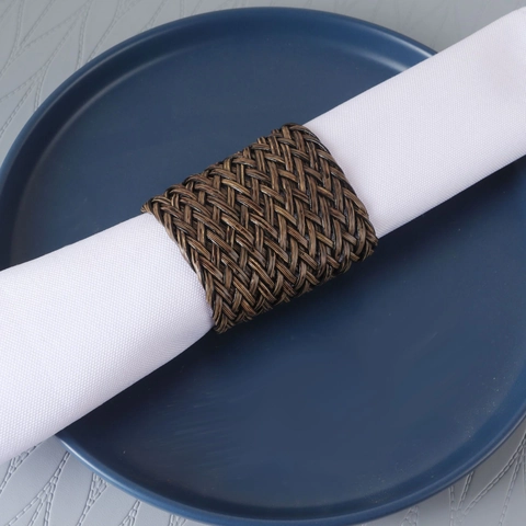 Braided PU Leather Napkin Rings Woven Buckle Holder For Wedding Banquet Hotel Party Home Table Decor Hand-Woven Elegant