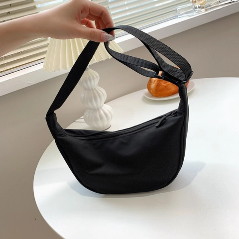 Borsa A Tracolla A Mezzaluna In Nylon Leggera Impermeabile Borsa A Spalla Con Tracolla Larga Regolabile Per Donna Quotidiana