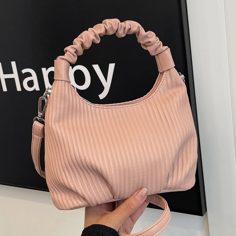 Borsa a Spalla in Pelle PU Pieghettata da Donna Con Manico a Nuvola Borsa Hobo Versatile Borsa a Tracolla Sottoascellare Borse Chic Casual