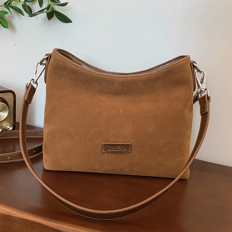 Women Vintage PU Leather Shoulder Bag Matte Glossy Underarm Crossbody Bag Versatile Minimalist Small Square Bag For Daily Use
