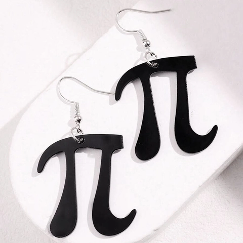 Boucles D'oreilles Pendantes Symbole Pi Mathématique Acier Inoxydable Bijoux Style Geek Créatif