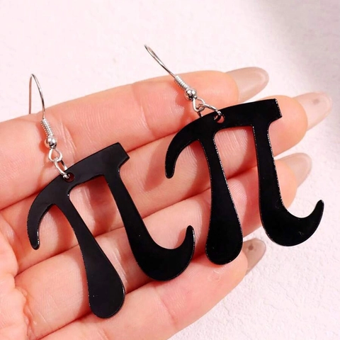 Boucles D'oreilles Pendantes Symbole Pi Mathématique Acier Inoxydable Bijoux Style Geek Créatif