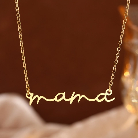 Mama Letter Hanger Ketting Roestvrij Staal Cursief Schrift Verstelbare Ketting Minimalistische Sieraden Cadeau